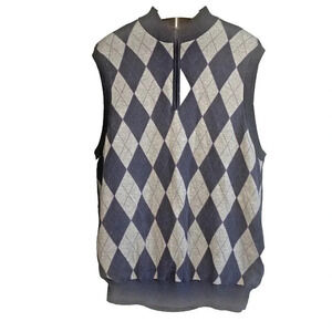 Greg Norman Collection Lined Golf Vest Gray Navy Purple Size Large
